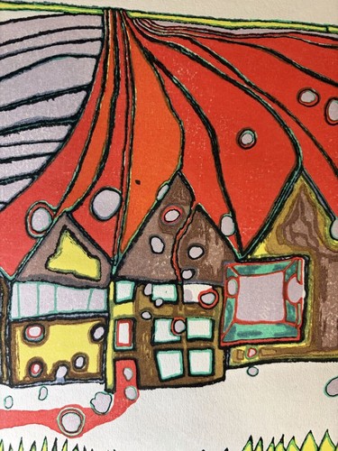 Hundertwasser rain and houses - hundertwasser,